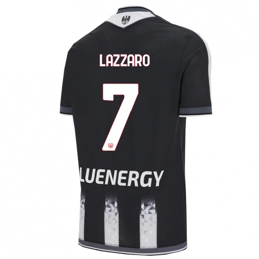 DanxenキッズDavide Lazzaro#7ブラック ホワイトホームシャツ2025/26ジャージーユニフォーム