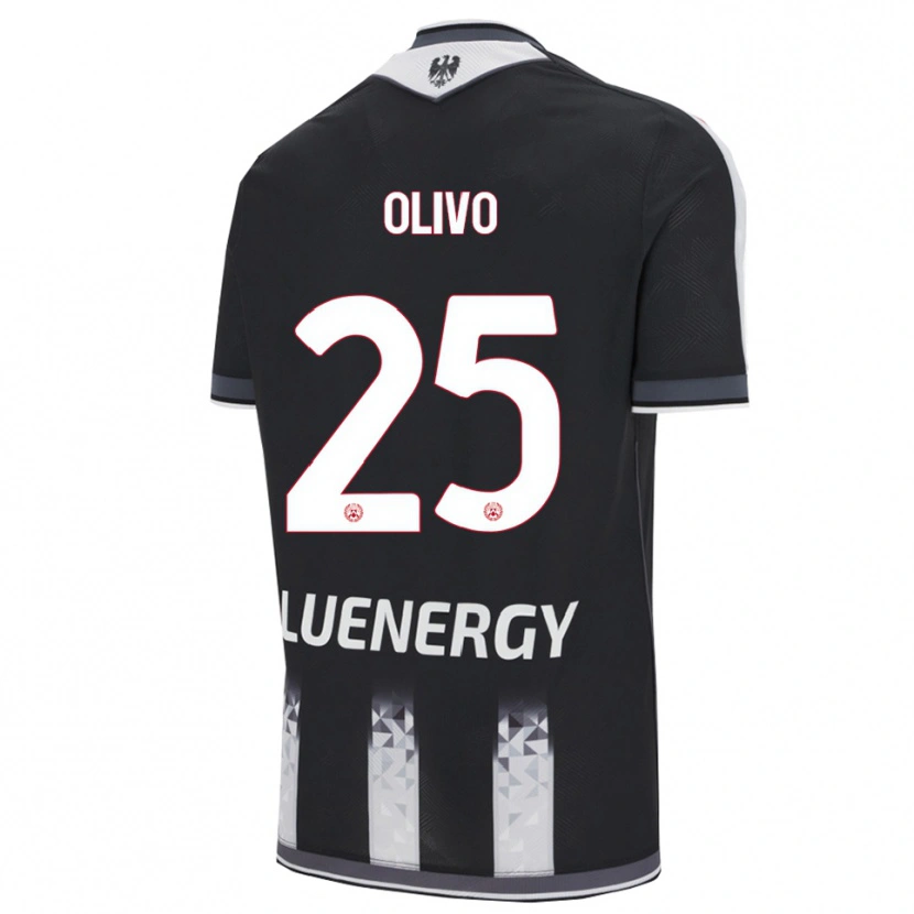 DanxenキッズGioele Olivo#25ブラック ホワイトホームシャツ2025/26ジャージーユニフォーム