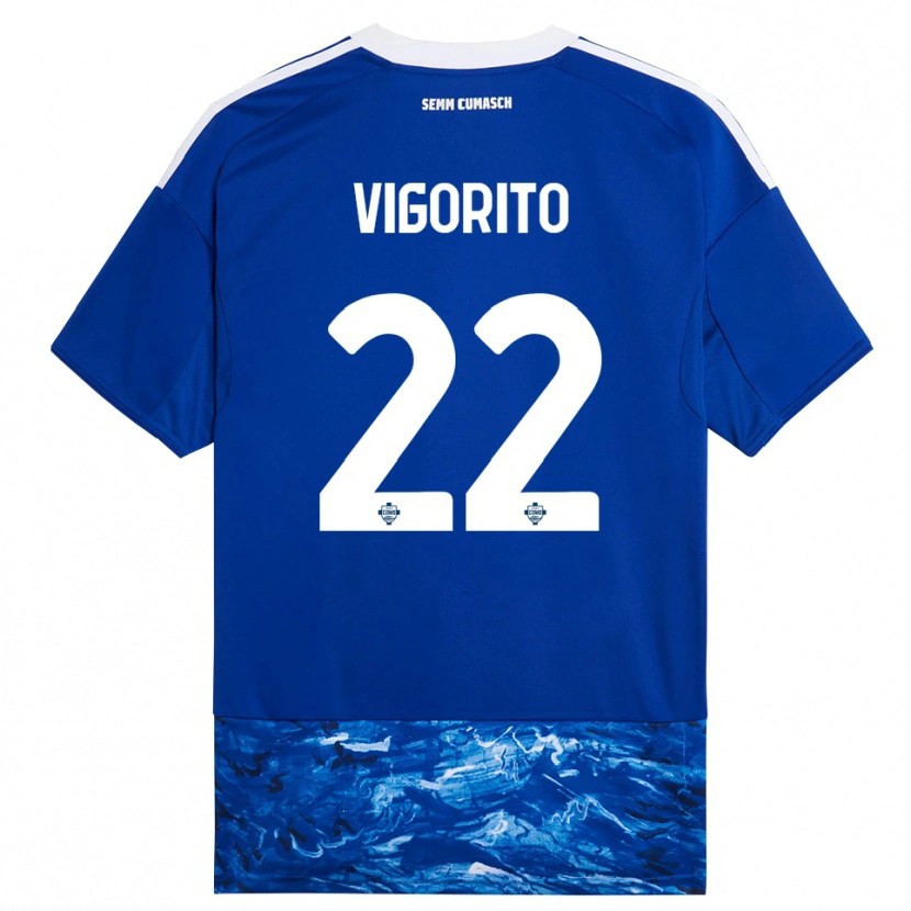 DanxenキッズMauro Vigorito#22ブルー ホワイトホームシャツ2025/26ジャージーユニフォーム