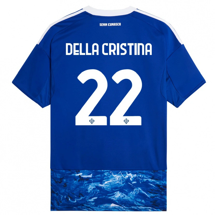 DanxenキッズStefano Della Cristina#22ブルー ホワイトホームシャツ2025/26ジャージーユニフォーム