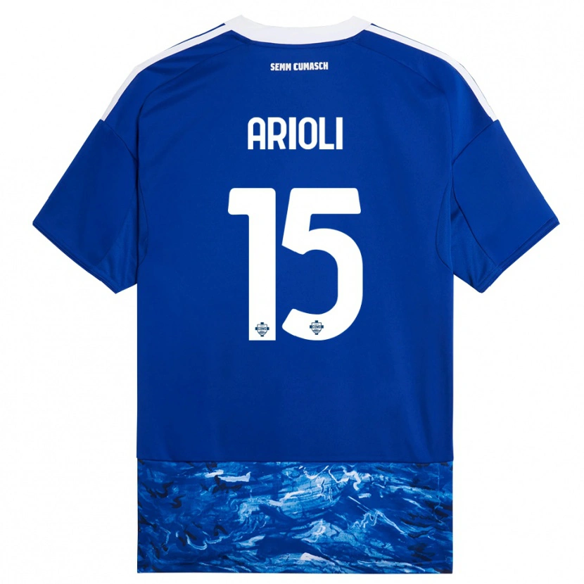DanxenキッズMattia Arioli#15ブルー ホワイトホームシャツ2025/26ジャージーユニフォーム