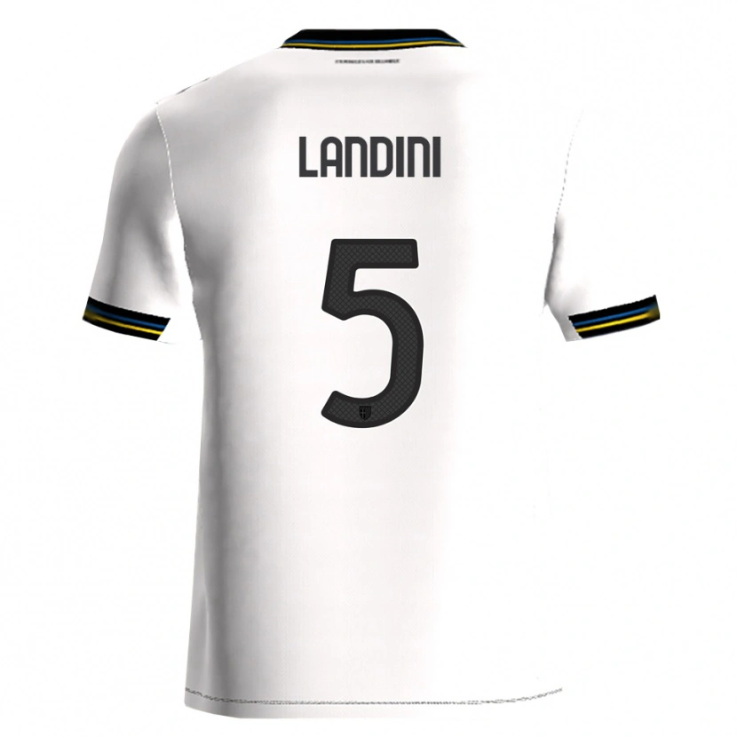 DanxenキッズSimone Landini#5ホワイト ブラックホームシャツ2025/26ジャージーユニフォーム