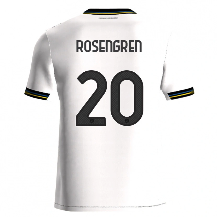 Danxenキッズルーカス・ローゼングレン#20ホワイト ブラックホームシャツ2025/26ジャージーユニフォーム