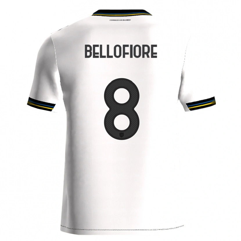 DanxenキッズNicola Bellofiore#8ホワイト ブラックホームシャツ2025/26ジャージーユニフォーム