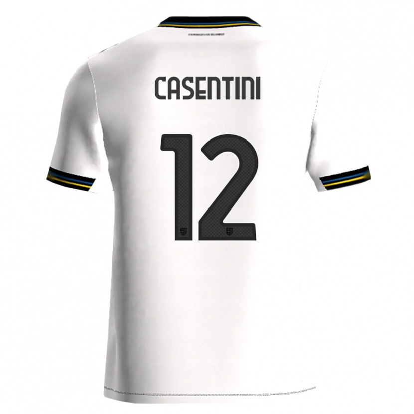 DanxenキッズGabriele Casentini#12ホワイト ブラックホームシャツ2025/26ジャージーユニフォーム