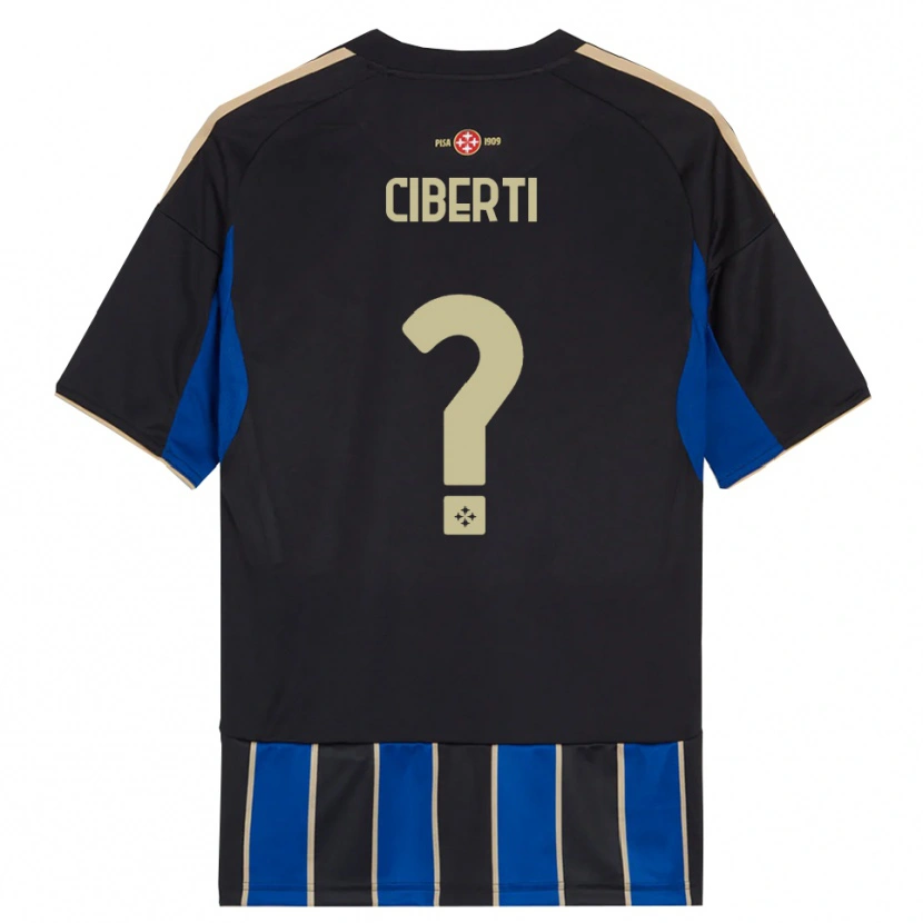 DanxenキッズMartino Ciberti#0ブラック ブルーホームシャツ2025/26ジャージーユニフォーム