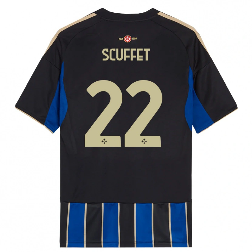 Danxenキッズシモーネ・スクフェット#22ブラック ブルーホームシャツ2025/26ジャージーユニフォーム