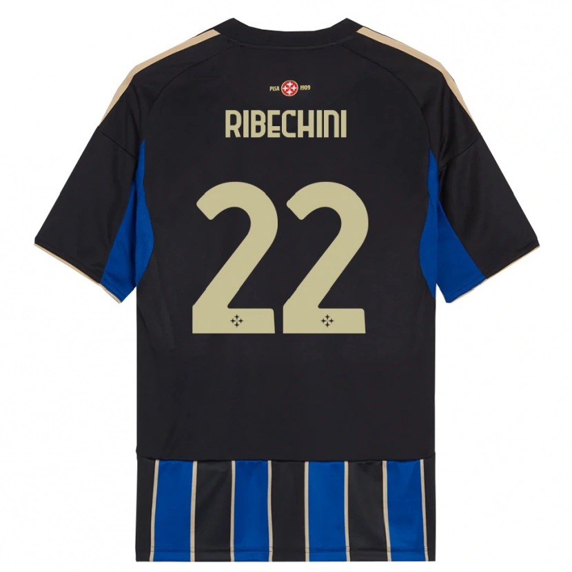 DanxenキッズMichele Ribechini#22ブラック ブルーホームシャツ2025/26ジャージーユニフォーム