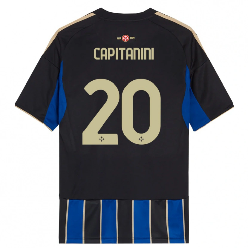 DanxenキッズDiego Capitanini#20ブラック ブルーホームシャツ2025/26ジャージーユニフォーム
