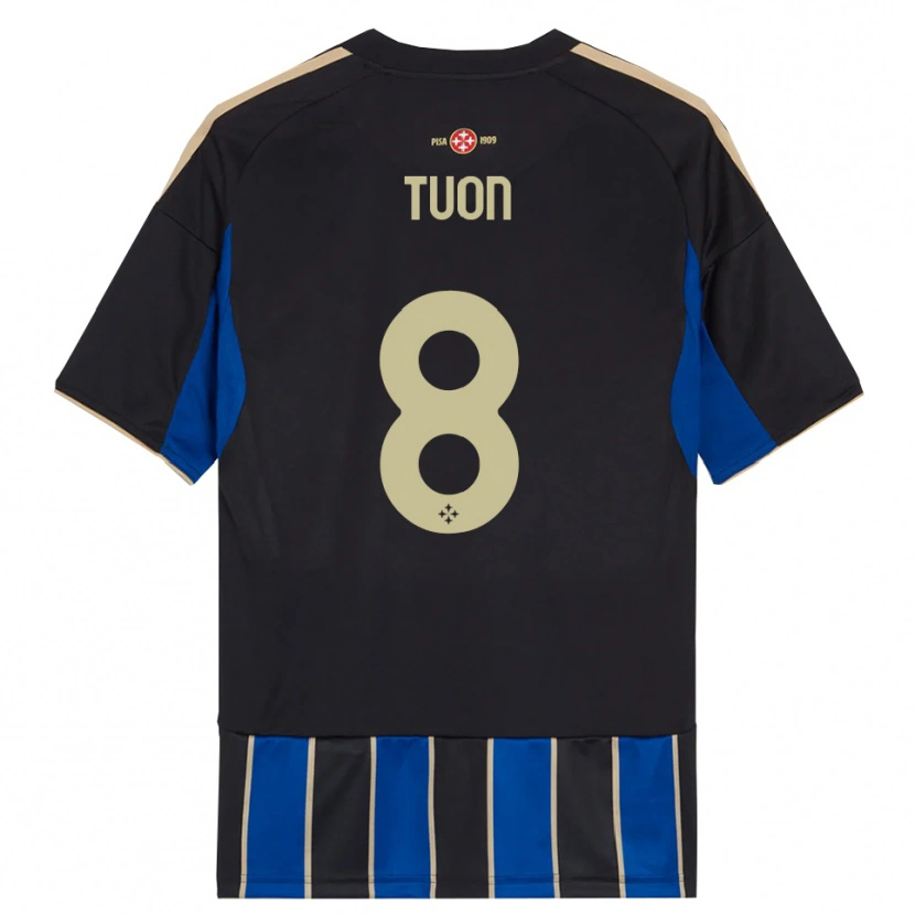 DanxenキッズNicola Tuon#8ブラック ブルーホームシャツ2025/26ジャージーユニフォーム