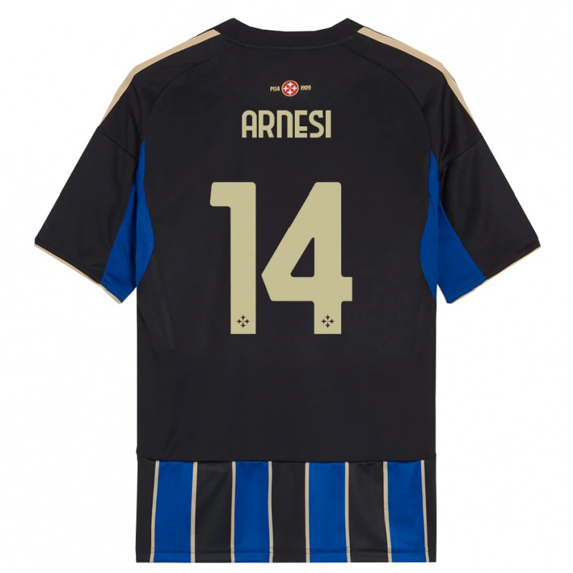 DanxenキッズLorenzo Arnesi#14ブラック ブルーホームシャツ2025/26ジャージーユニフォーム