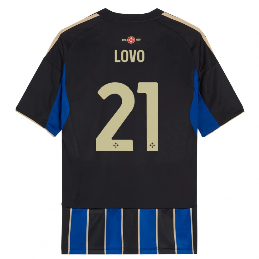 DanxenキッズChristian Lovo#21ブラック ブルーホームシャツ2025/26ジャージーユニフォーム