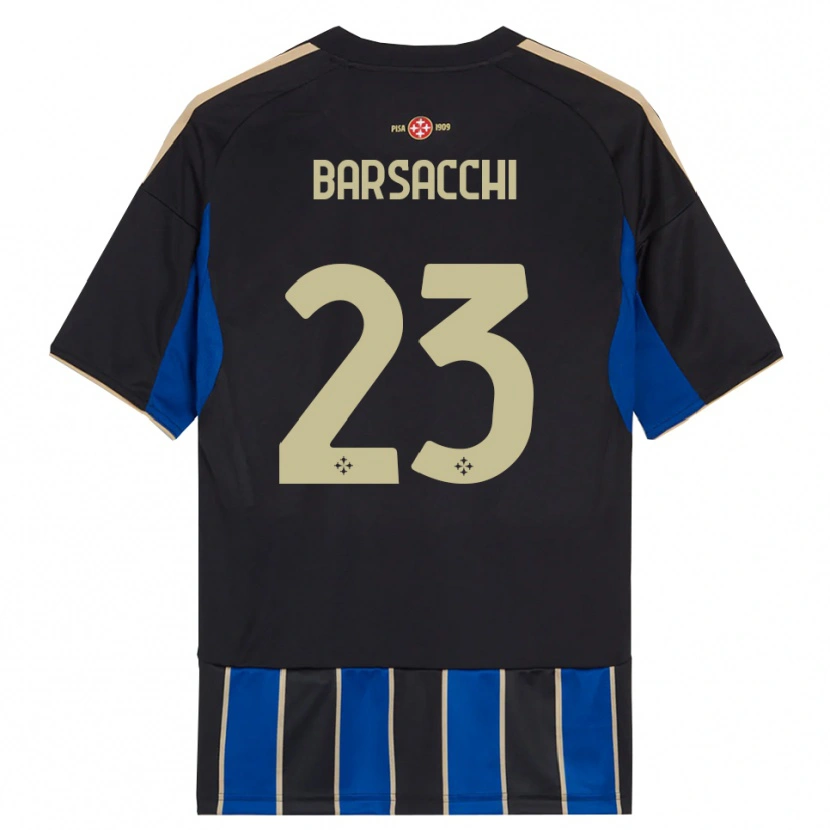 DanxenキッズCristian Barsacchi#23ブラック ブルーホームシャツ2025/26ジャージーユニフォーム