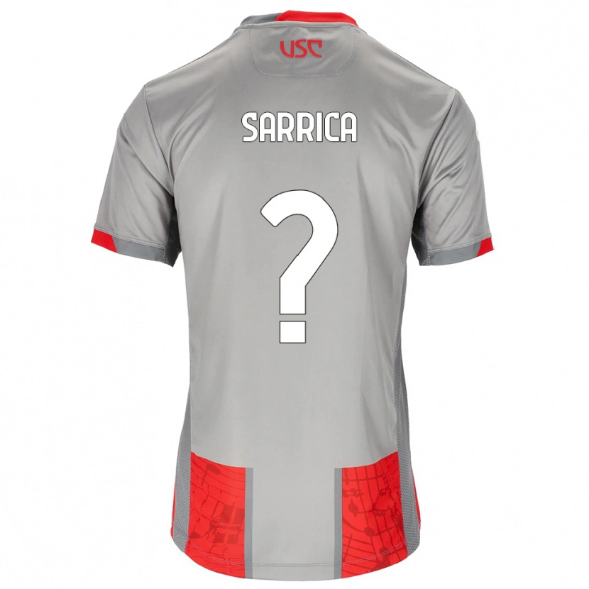DanxenキッズAntonino Sarrica#0レッド グレーホームシャツ2025/26ジャージーユニフォーム