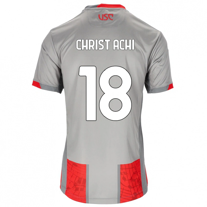 DanxenキッズAnge Christ Achi#18レッド グレーホームシャツ2025/26ジャージーユニフォーム