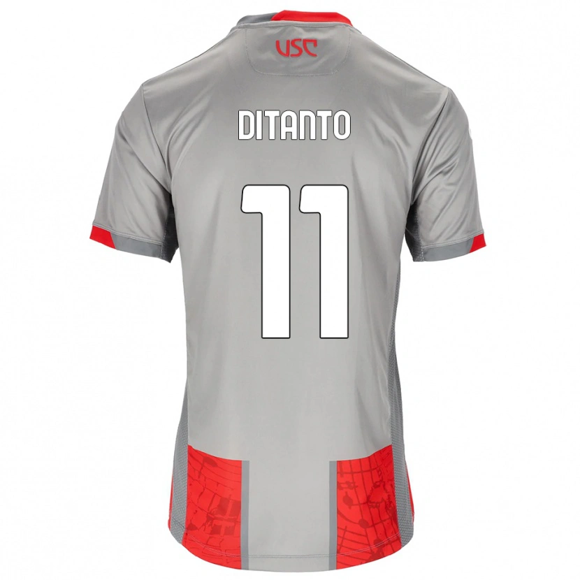 DanxenキッズTiziano Ditanto#11レッド グレーホームシャツ2025/26ジャージーユニフォーム