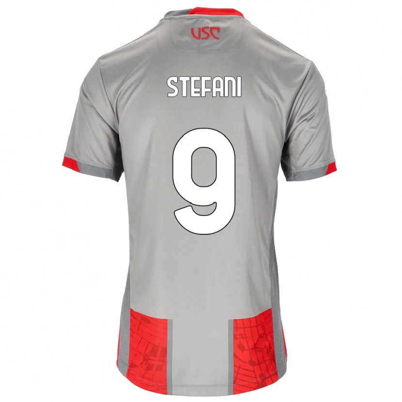 DanxenキッズChristian Stefani#9レッド グレーホームシャツ2025/26ジャージーユニフォーム