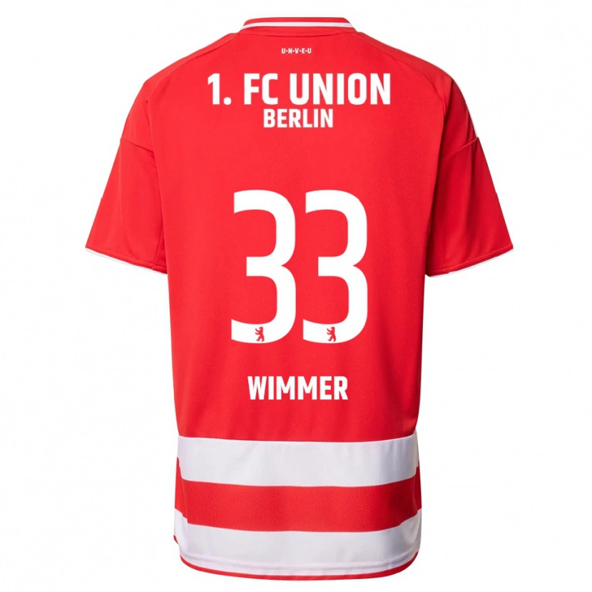 DanxenキッズPauline Wimmer#33レッド ホワイトホームシャツ2025/26ジャージーユニフォーム