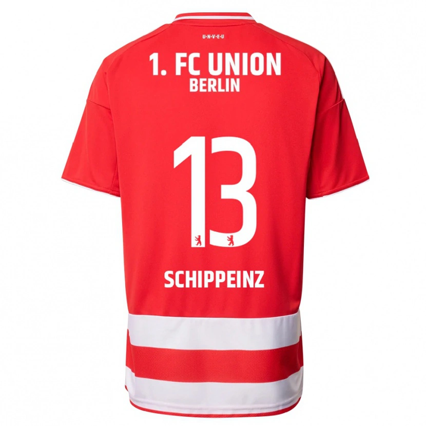 DanxenキッズMark Schippeinz#13レッド ホワイトホームシャツ2025/26ジャージーユニフォーム