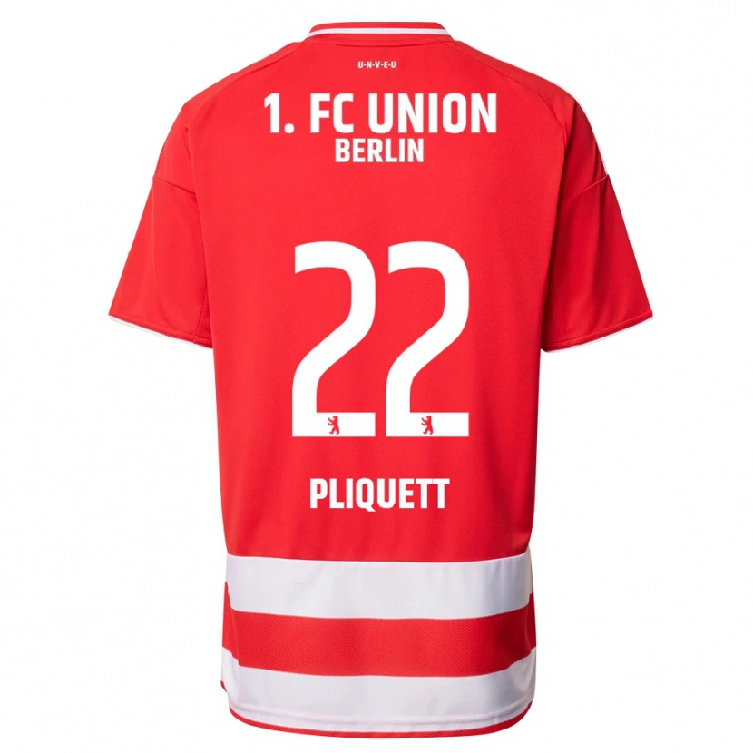 DanxenキッズBruno Pliquett#22レッド ホワイトホームシャツ2025/26ジャージーユニフォーム