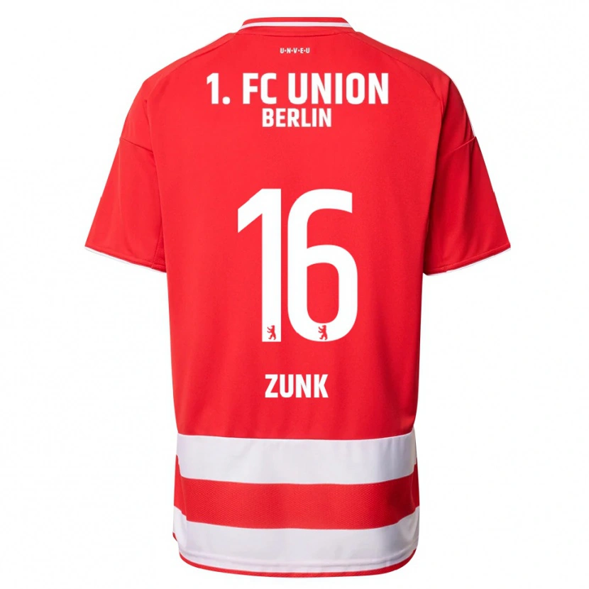 DanxenキッズNiklas Zunk#16レッド ホワイトホームシャツ2025/26ジャージーユニフォーム