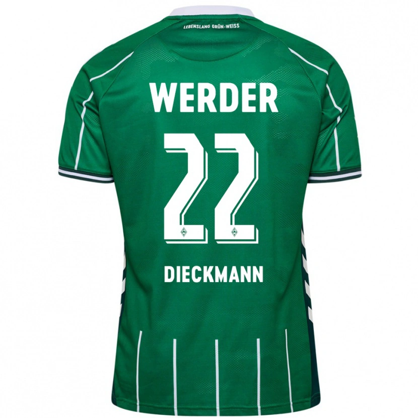 Danxenキッズリーケ・ディークマン#22グリーン ホワイトホームシャツ2025/26ジャージーユニフォーム