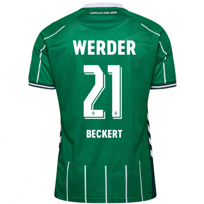 Danxenキッズジョナサン・ベッケルト#21グリーン ホワイトホームシャツ2025/26ジャージーユニフォーム