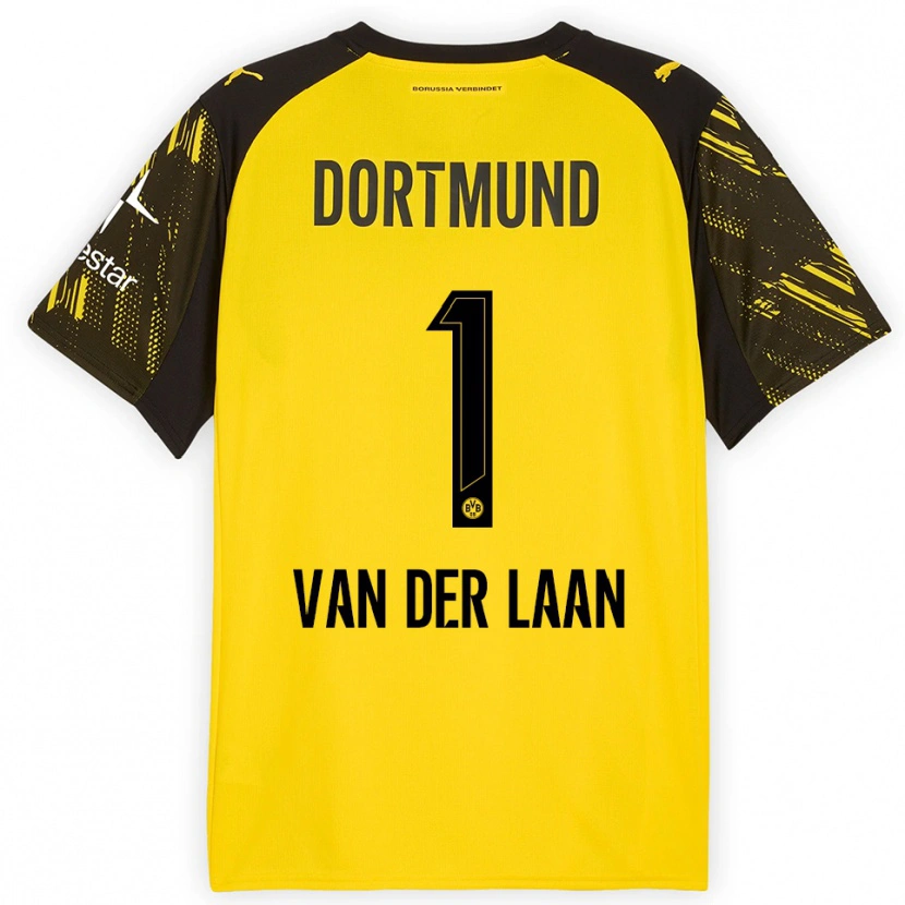 DanxenキッズLaura Van Der Laan#1イエロー ブラックホームシャツ2025/26ジャージーユニフォーム