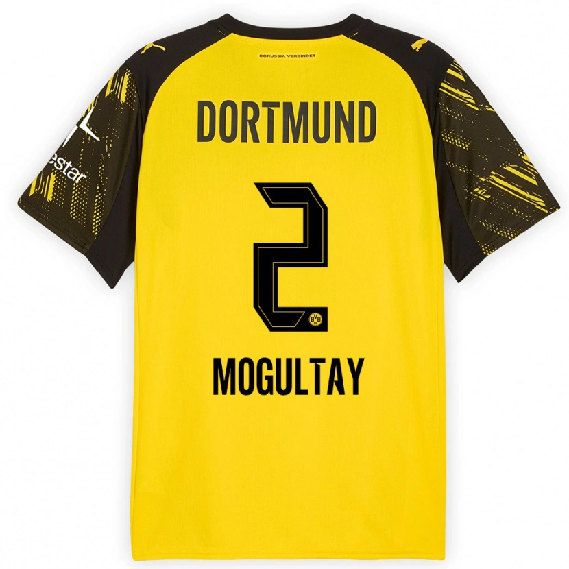 DanxenキッズBaran Mogultay#2イエロー ブラックホームシャツ2025/26ジャージーユニフォーム