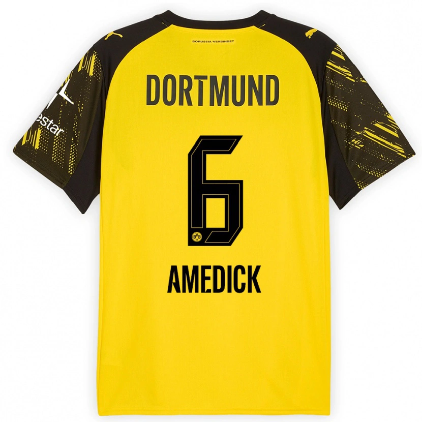 Danxenキッズマイク・アメディック#6イエロー ブラックホームシャツ2025/26ジャージーユニフォーム