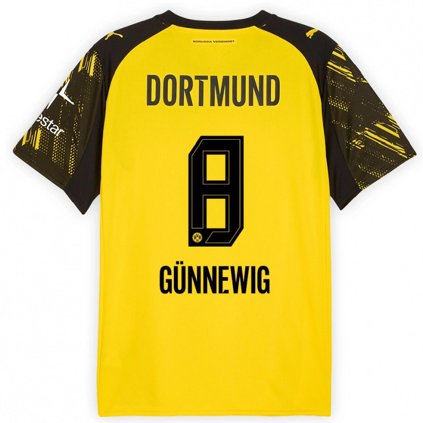 DanxenキッズNoreen Günnewig#8イエロー ブラックホームシャツ2025/26ジャージーユニフォーム