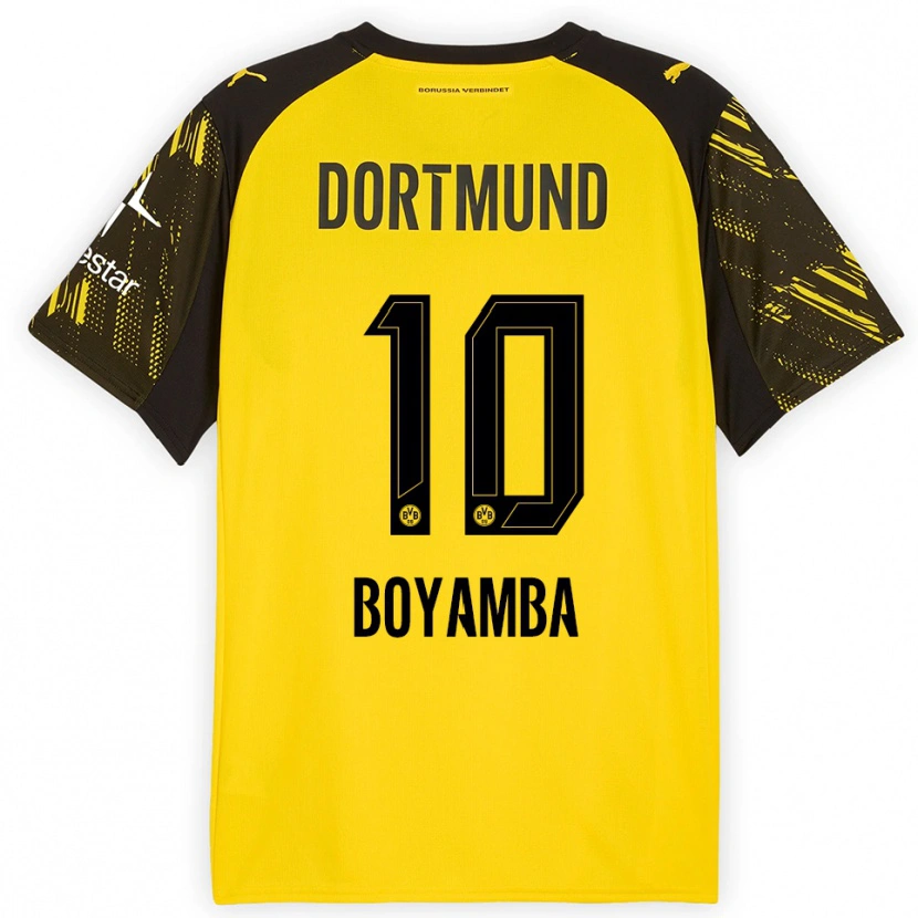 Danxenキッズジョセフ・ボヤンバ#10イエロー ブラックホームシャツ2025/26ジャージーユニフォーム