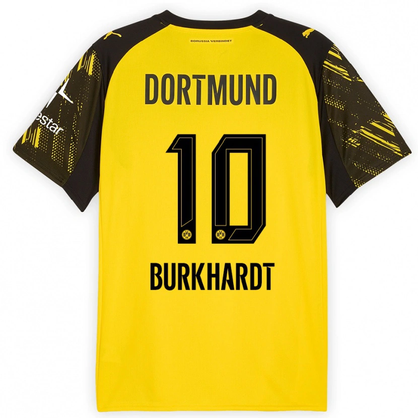 DanxenキッズTill Burkhardt#10イエロー ブラックホームシャツ2025/26ジャージーユニフォーム