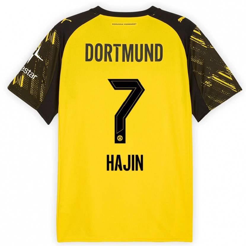 DanxenキッズSo Hajin#7イエロー ブラックホームシャツ2025/26ジャージーユニフォーム