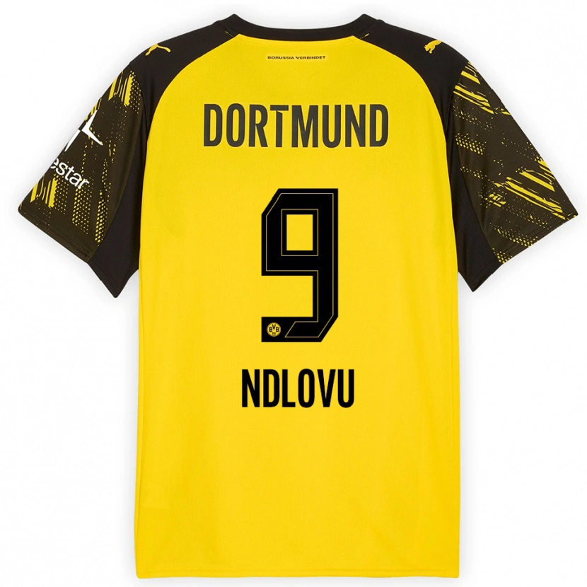 DanxenキッズDesmond Ndlovu#9イエロー ブラックホームシャツ2025/26ジャージーユニフォーム
