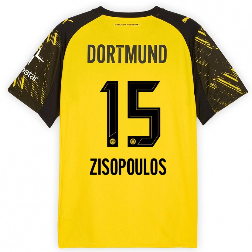 DanxenキッズGeorgios Zisopoulos#15イエロー ブラックホームシャツ2025/26ジャージーユニフォーム