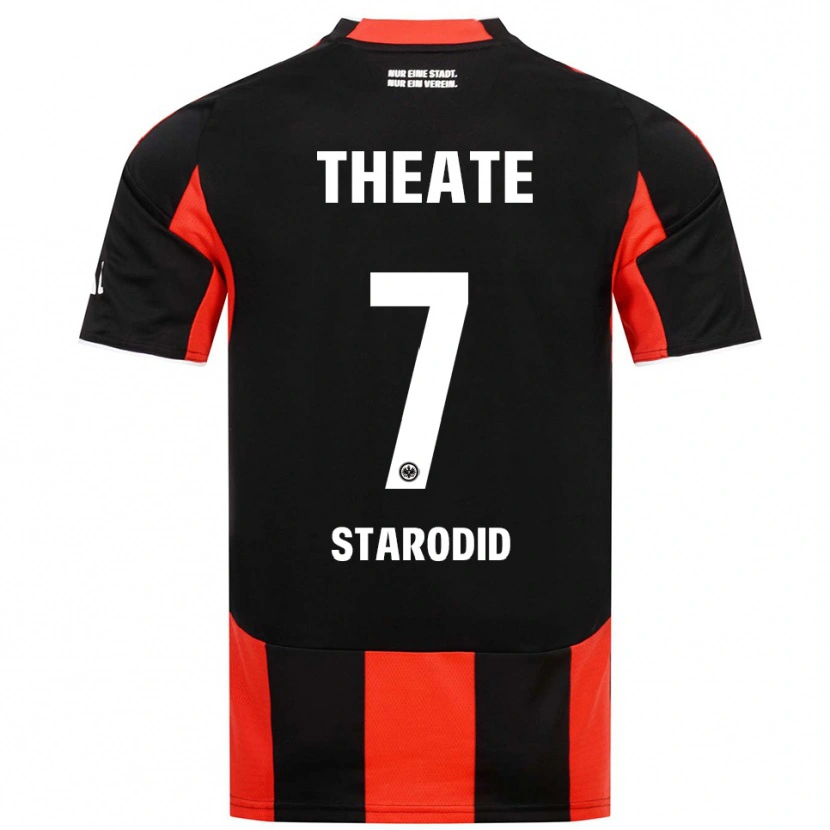 Danxenキッズダニエル・スタロディッド#7ブラック レッドホームシャツ2025/26ジャージーユニフォーム