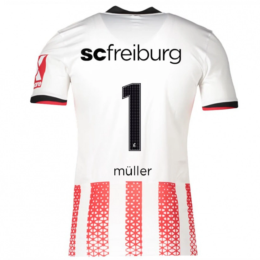 DanxenキッズPhilipp Müller#1ホワイト レッドホームシャツ2025/26ジャージーユニフォーム