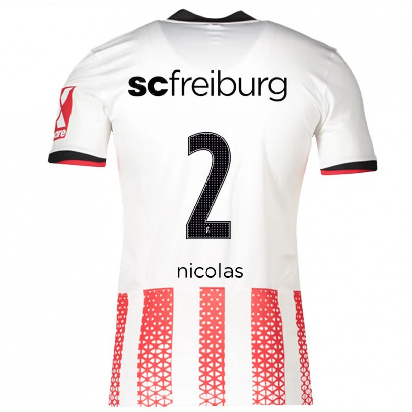 DanxenキッズNicolas Schnerring#2ホワイト レッドホームシャツ2025/26ジャージーユニフォーム