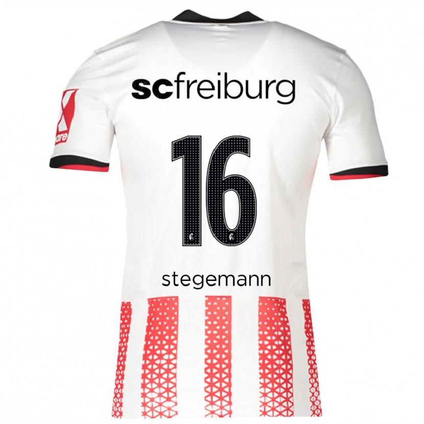 DanxenキッズGreta Stegemann#16ホワイト レッドホームシャツ2025/26ジャージーユニフォーム