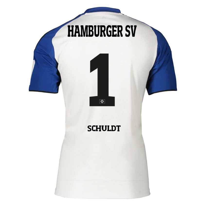 DanxenキッズInga Schuldt#1ホワイト ブルーホームシャツ2025/26ジャージーユニフォーム
