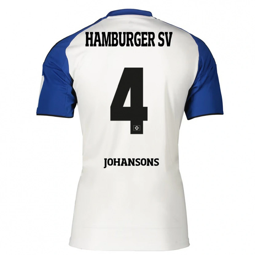 DanxenキッズPaul Johansons#4ホワイト ブルーホームシャツ2025/26ジャージーユニフォーム