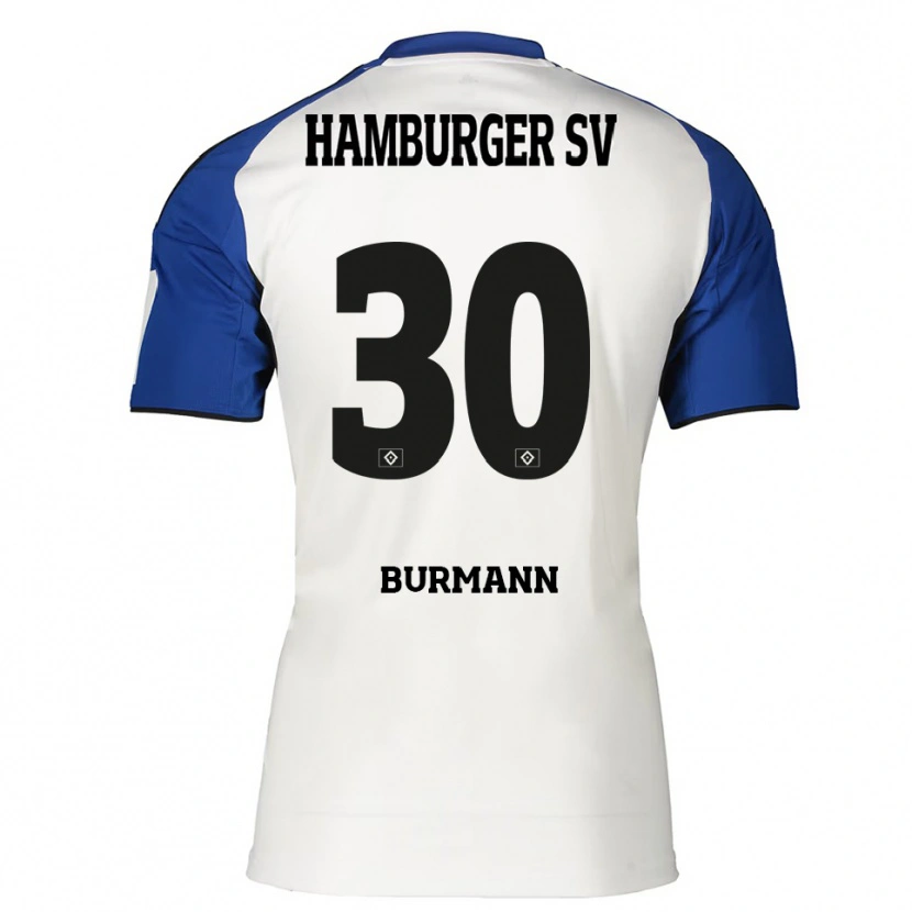 DanxenキッズTarah Burmann#30ホワイト ブルーホームシャツ2025/26ジャージーユニフォーム