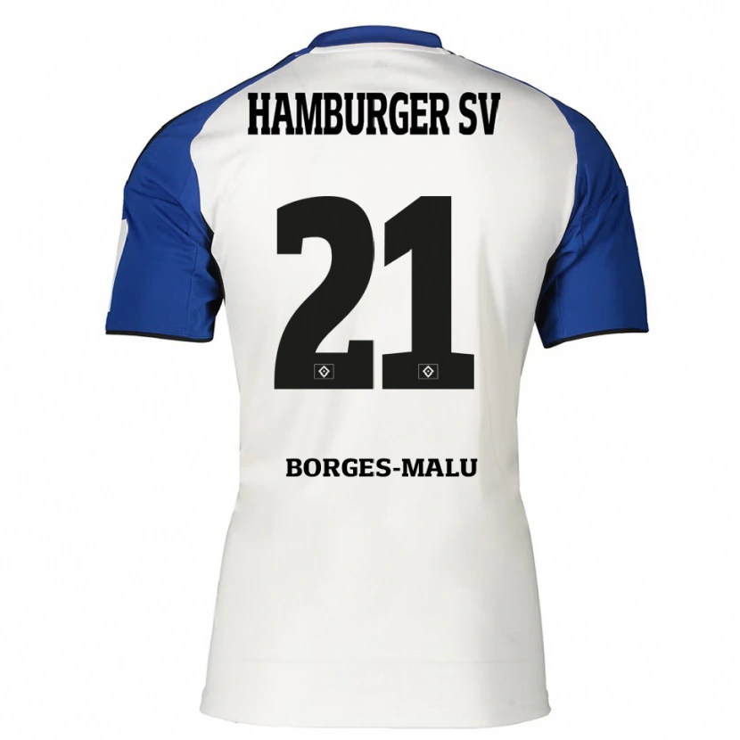 DanxenキッズLouis Borges-Malu#21ホワイト ブルーホームシャツ2025/26ジャージーユニフォーム