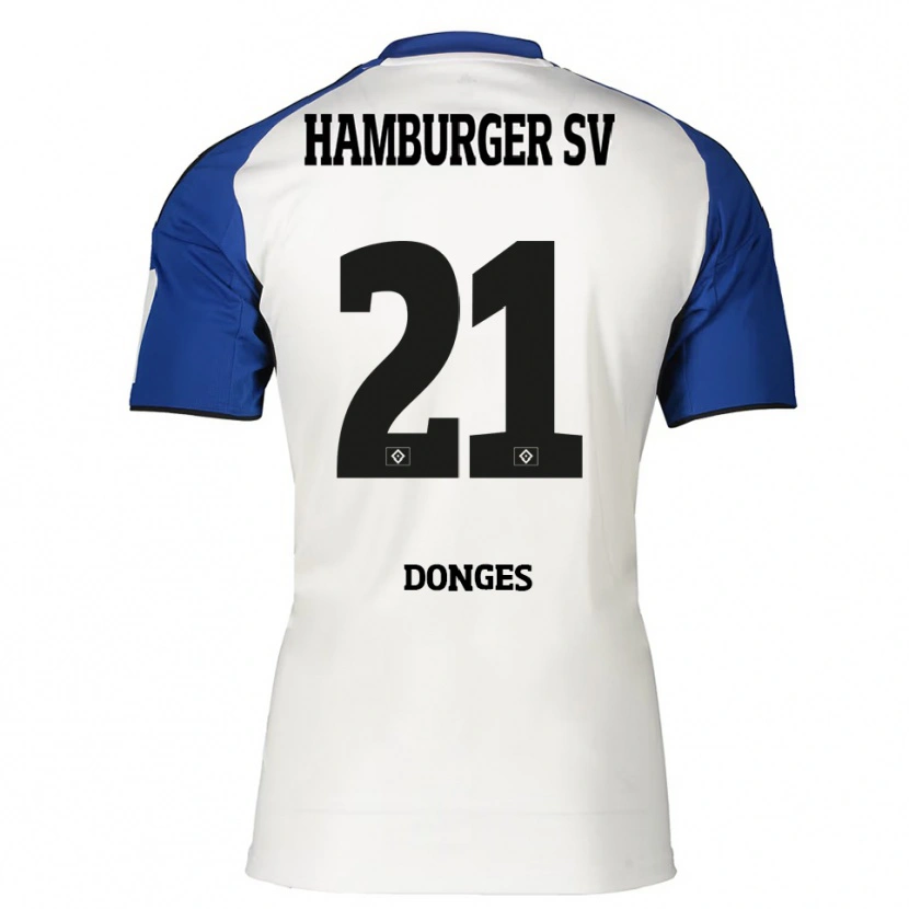 Danxenキッズジャクリーン・ドンゲス#21ホワイト ブルーホームシャツ2025/26ジャージーユニフォーム