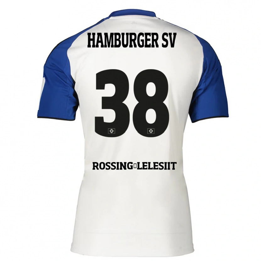DanxenキッズAlexander Røssing-Lelesiit#38ホワイト ブルーホームシャツ2025/26ジャージーユニフォーム