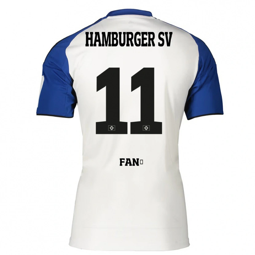 DanxenキッズSidi Fané#11ホワイト ブルーホームシャツ2025/26ジャージーユニフォーム