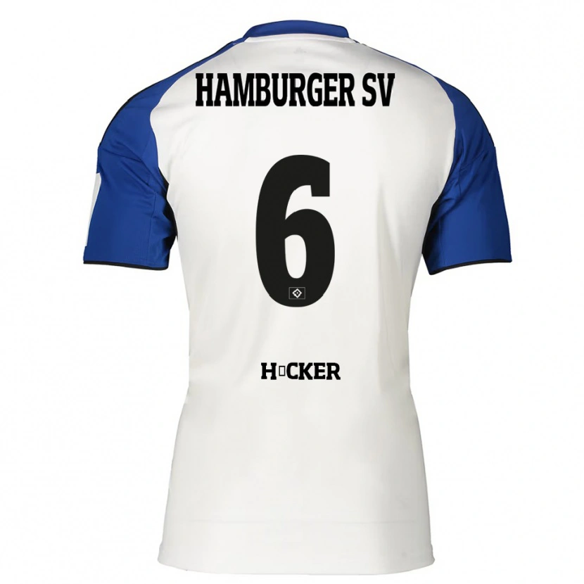 DanxenキッズTiziano Höcker#6ホワイト ブルーホームシャツ2025/26ジャージーユニフォーム