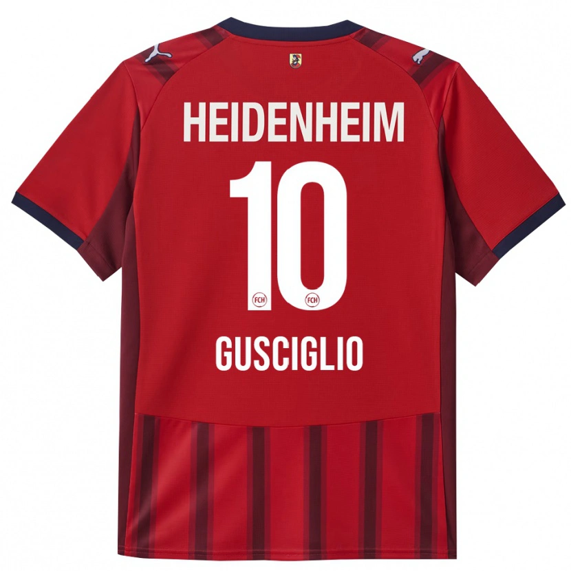 DanxenキッズAlessio Gusciglio#10レッド ネイビーホームシャツ2025/26ジャージーユニフォーム