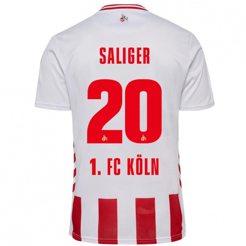 DanxenキッズJonas Saliger#20ホワイト レッドホームシャツ2025/26ジャージーユニフォーム
